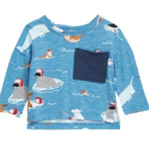 Tucker + Tate Babies' Pocket T-shirt In Blue Niagara Arctic Friends 3M NWT